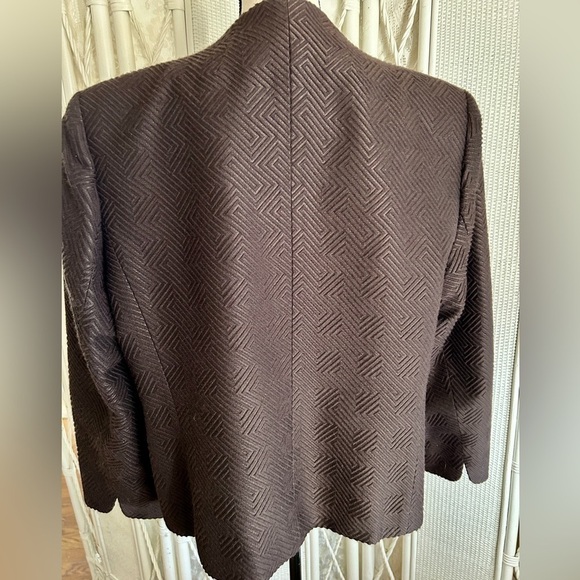 Talbots Jacket Brown Geometric Texture Evening Formal Blazer plus size 18W - Picture 6 of 16
